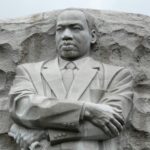 Stone statue of Martin Luther King Jr. at the Washington DC memorial.
